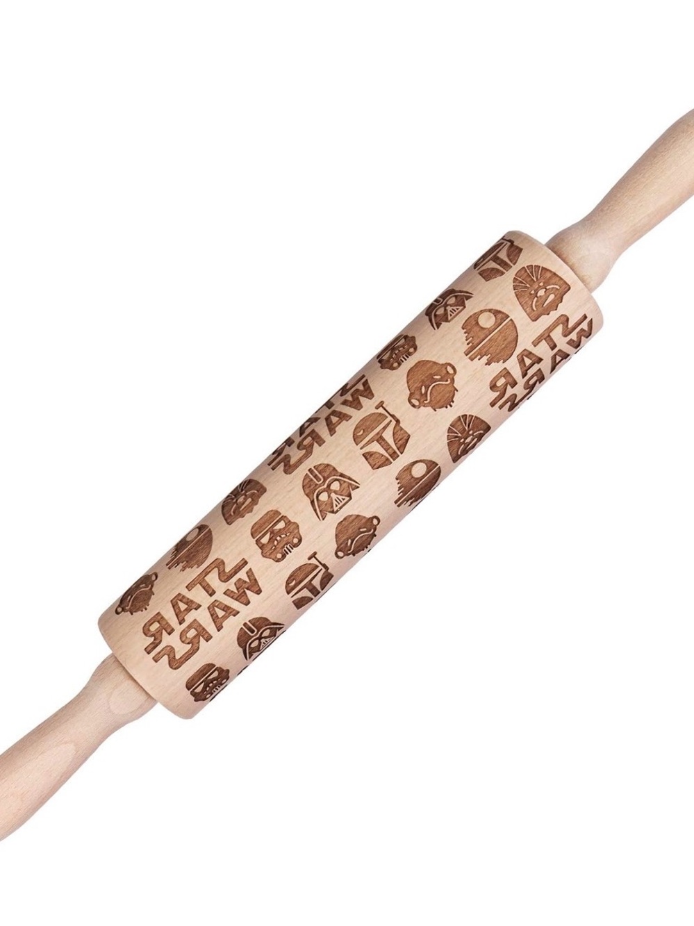 Star Wars Engraved Wooden Rolling Pin - Natural